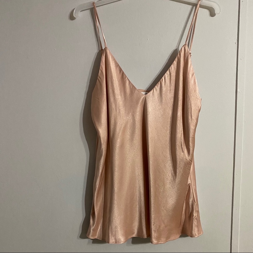 NWOT Baby Pink Satin Tank Style Blouse